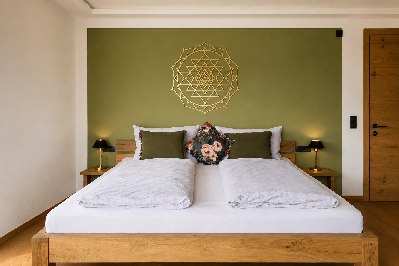ANTI STRESS ZIMMER im Apart WeitBlick mit beruhigend gestaltetem Schlafzimmer